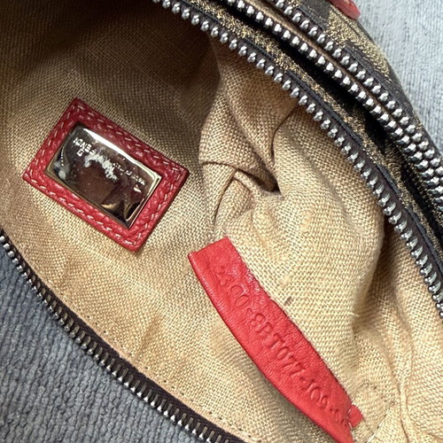 Fendi Zucca Two-Part Vintage Crossbody Bag, brown and red