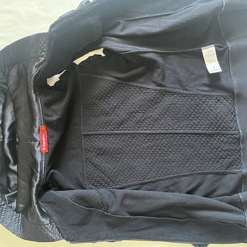 SugarFree black sleeveless vest with satin details, small to extra small