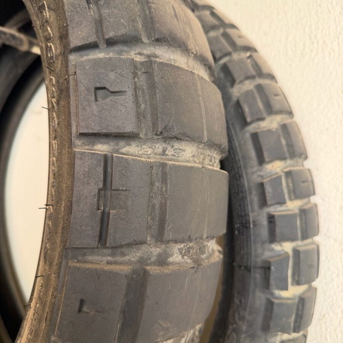 Pirelli Scorpion Rally STR motorcycle tires used, front 90/90/21 & rear 150/70R18