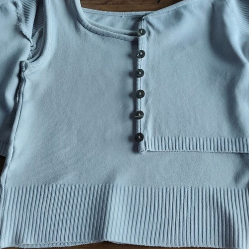 Top and cardigan set like new, gray and turquoise