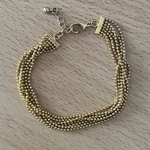Gold-Tone Stainless Steel Multi-Strand Bracelet like new
