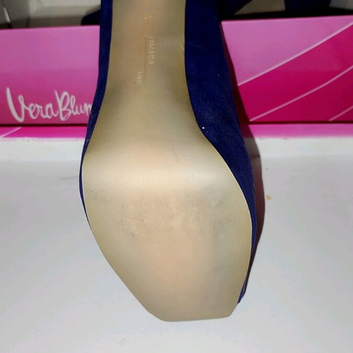 Zara Peep Toe Pumps Blue New Size 39