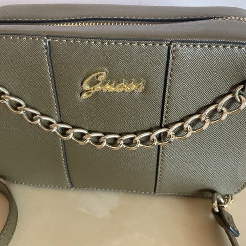 Guess crossbody bag with gold chains, olive green