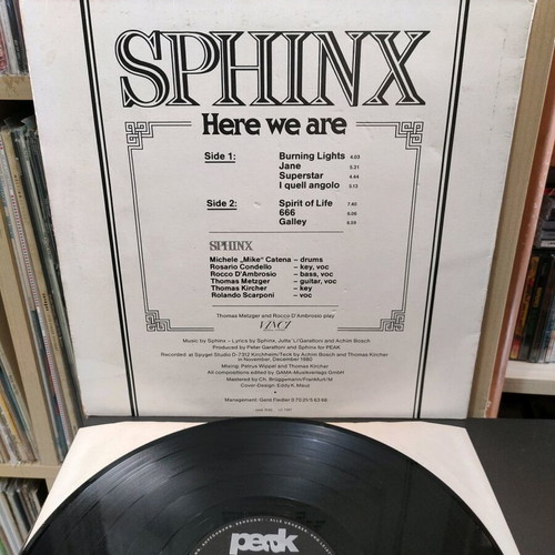 Sphinx Here We Are vinyl used, metal, 1981 German edition