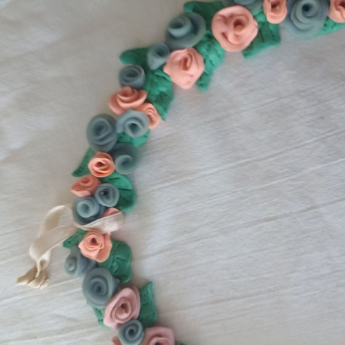 Handmade wreath from polymer clay FIMO new