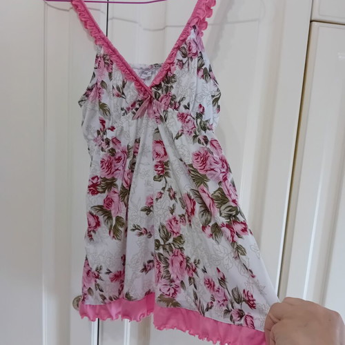 Cootaiya top and shorts set new, medium, white and pink cotton