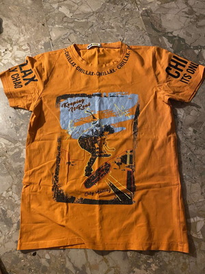 Short-sleeve t-shirt for boys, new, orange, age 14