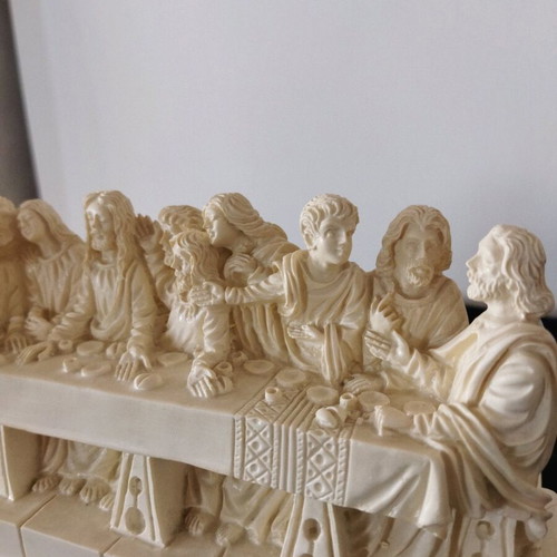 Last Supper alabaster figurine Jesus and 12 apostles