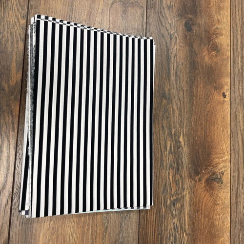 Striped fabric 0.50 x 1.50 like new, white - navy