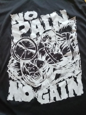 Men's black sports tank top with No Pain No Gain print, size L