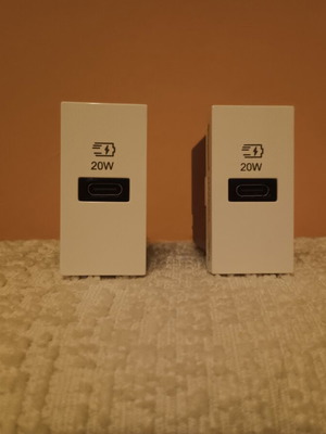 USB Type C 20W Wall Sockets Legrand, new, white, set of 2