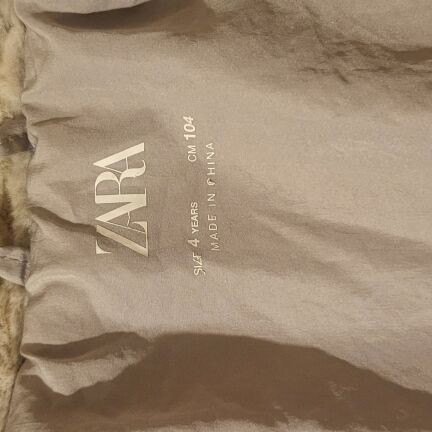 Zara fur jacket for girls, 3-4 years, cappuccino color