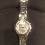 Swatch Irony Diamond 2008 chronograph watch used, silver, with rhinestones