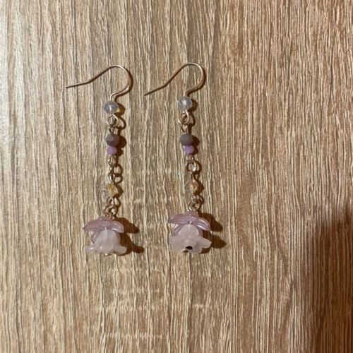 Handmade earrings made to order in purple shades