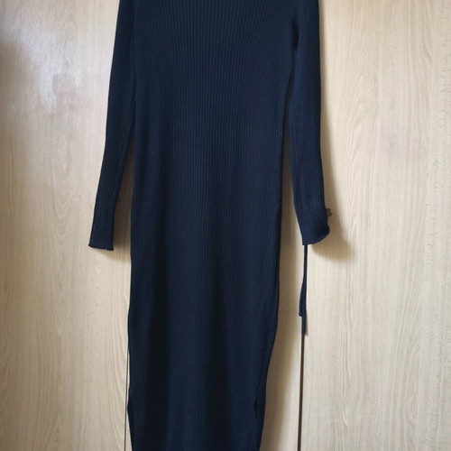New Look elastic rib long dress black like new