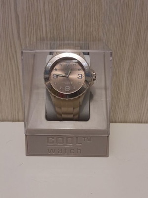Cool Watch wristwatch used, waterproof, beige silicone
