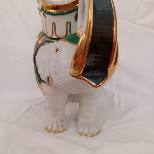 Vintage Mito di Tridello Elephant Italian Porcelain like new with removable crown