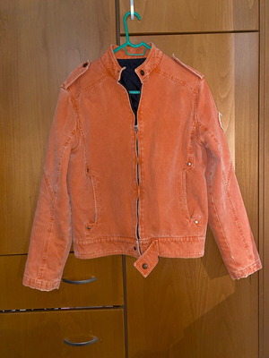 Vintage denim jacket like new, orange, size M