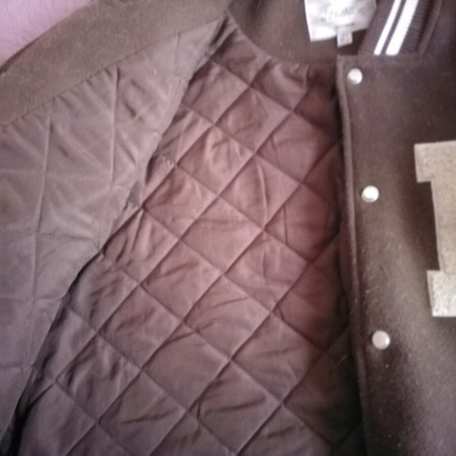 Pull & Bear college jacket used, brown and white, size L