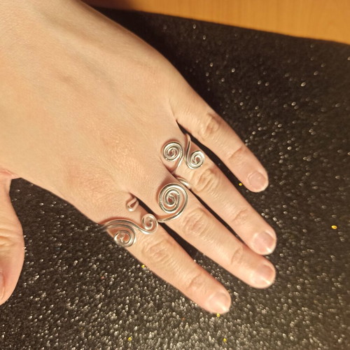 Ring set handmade from scratch, adjustable size, stainless wire