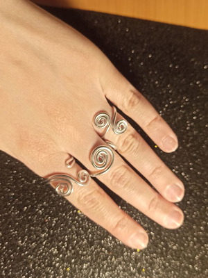 Ring set handmade from scratch, adjustable size, stainless wire