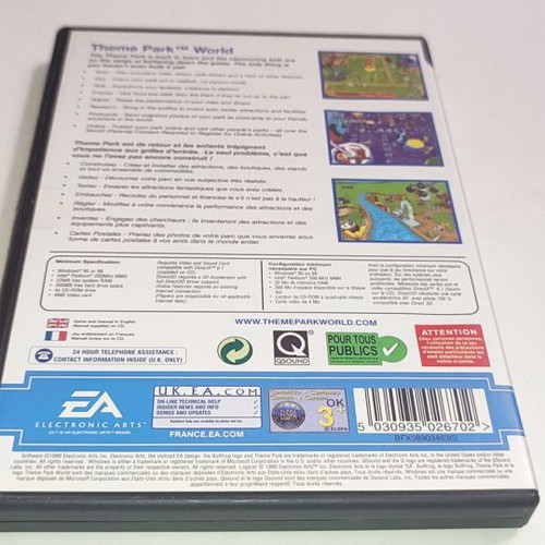 Theme Park World PC game used, simulation