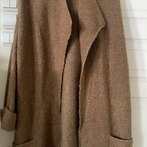 Massimo Dutti long wool cardigan coat used, beige brown