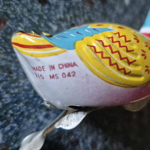 Tin toy swimming duck 215 MS 042 used