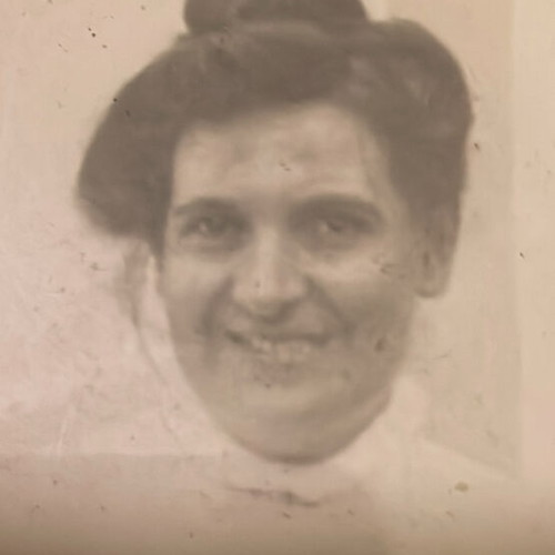 Ξύλινη κορνίζα χειροποίητη με κυρία του 1920 καφέ