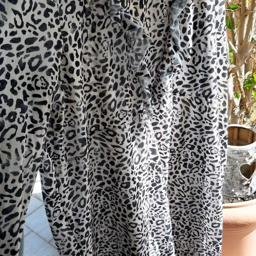 Zara leopard dress used, black beige shade, size L