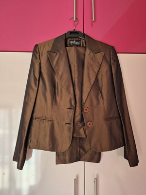 Satin suit like new, brown, size S/M