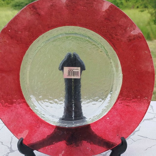 Glass serving platter new, 29 cm diameter, with minor color wear