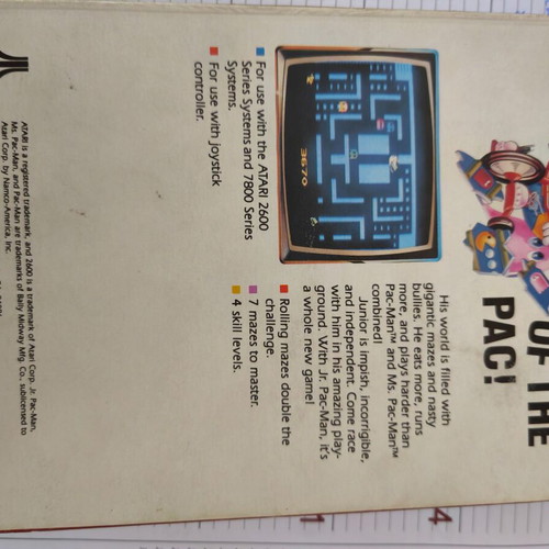 Jr. Pac-Man Atari 2600 complete set used, box and manual