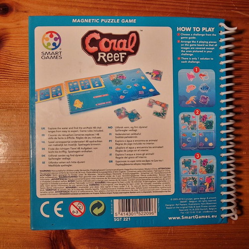 Smart Games Coral Reef board game like new, educational