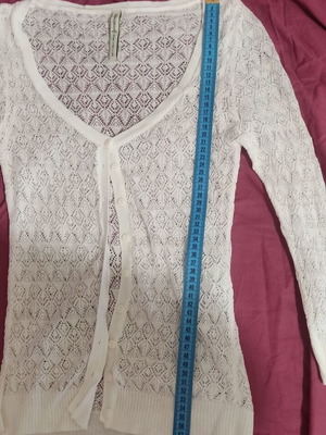 Stradivarius white transparent summer cardigan like new, size S