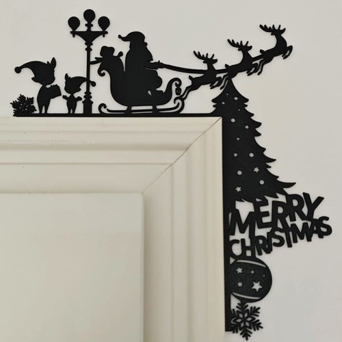 Merry Christmas Santa Door Corner new, 22x22 cm