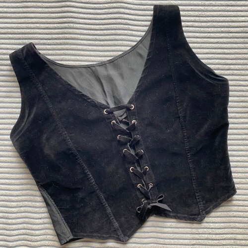 Velvet vest like new, black, size S