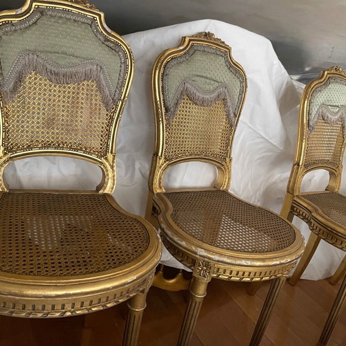 Set of 4 Louis XVI chairs used, antiques over 100 years old
