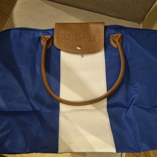 Oriflame travel bag set new, blue with brown details