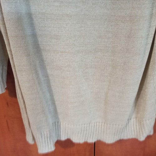 Beige sweater with gold glitter details like new, size 52/54