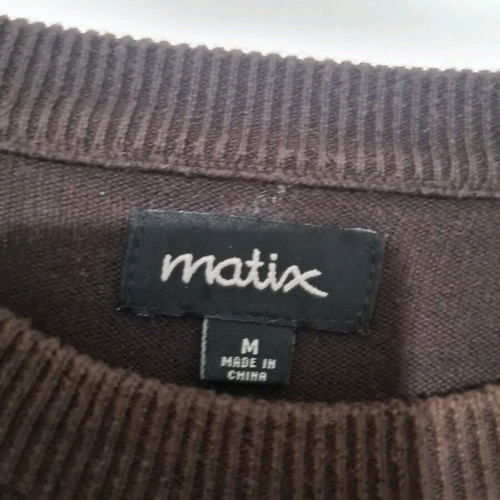Matix knitwear sweater men's medium brown like new
