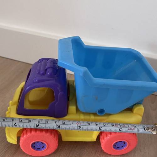 Plastic toy trucks used, pack of 3