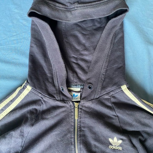 Adidas cropped blue women's jacket like new 3/4 sleeve