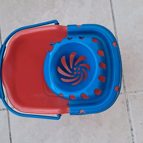 Toy basket with wheels and bucket used