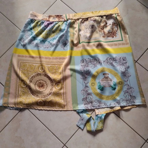 Wrap skirt satin elegant midi colorful, new condition