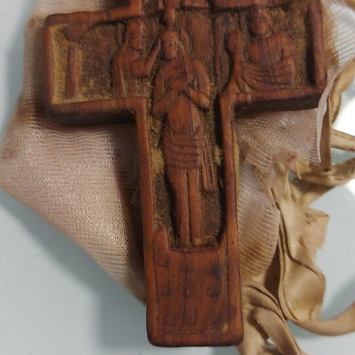 Wooden cross handmade used, Greek