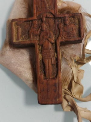 Wooden cross handmade used, Greek