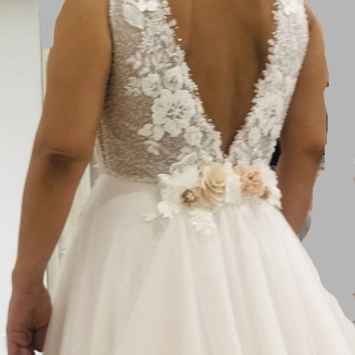 Wedding dress handmade used, white, size S / 36 / 8