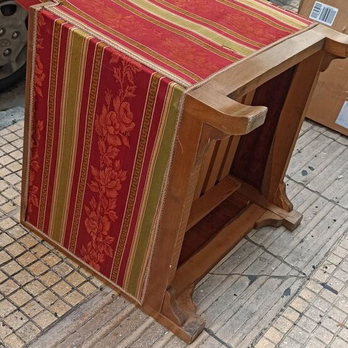 Interwar armchair used with fabric and varnish wear