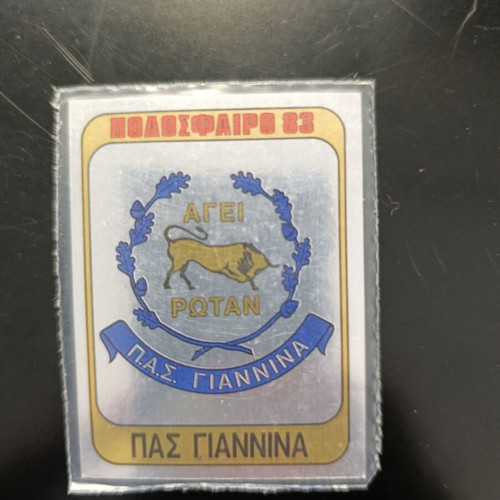 Panini Football 83 sticker, PAS Giannina badge